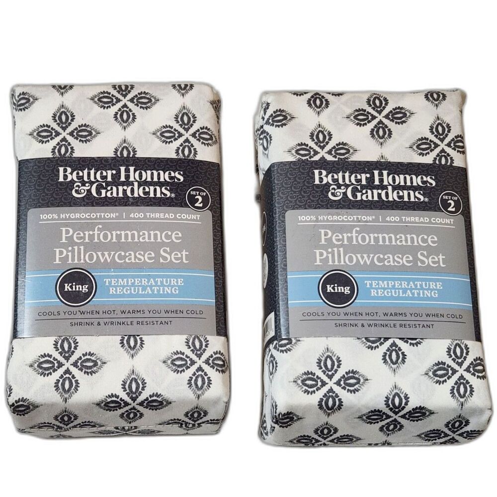 Better Homes Gardens HygroCotton King Pillowcase Sets Zaiba Ditsy 2 Pack New